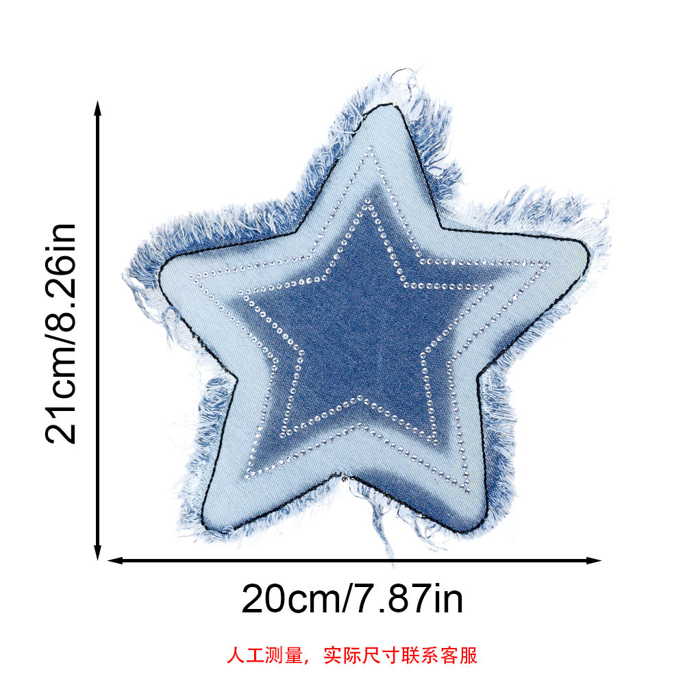 Retro bow Star sewn no glue patches