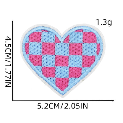 heart patch Checkered Iron On Patch Checkered Heart Patch