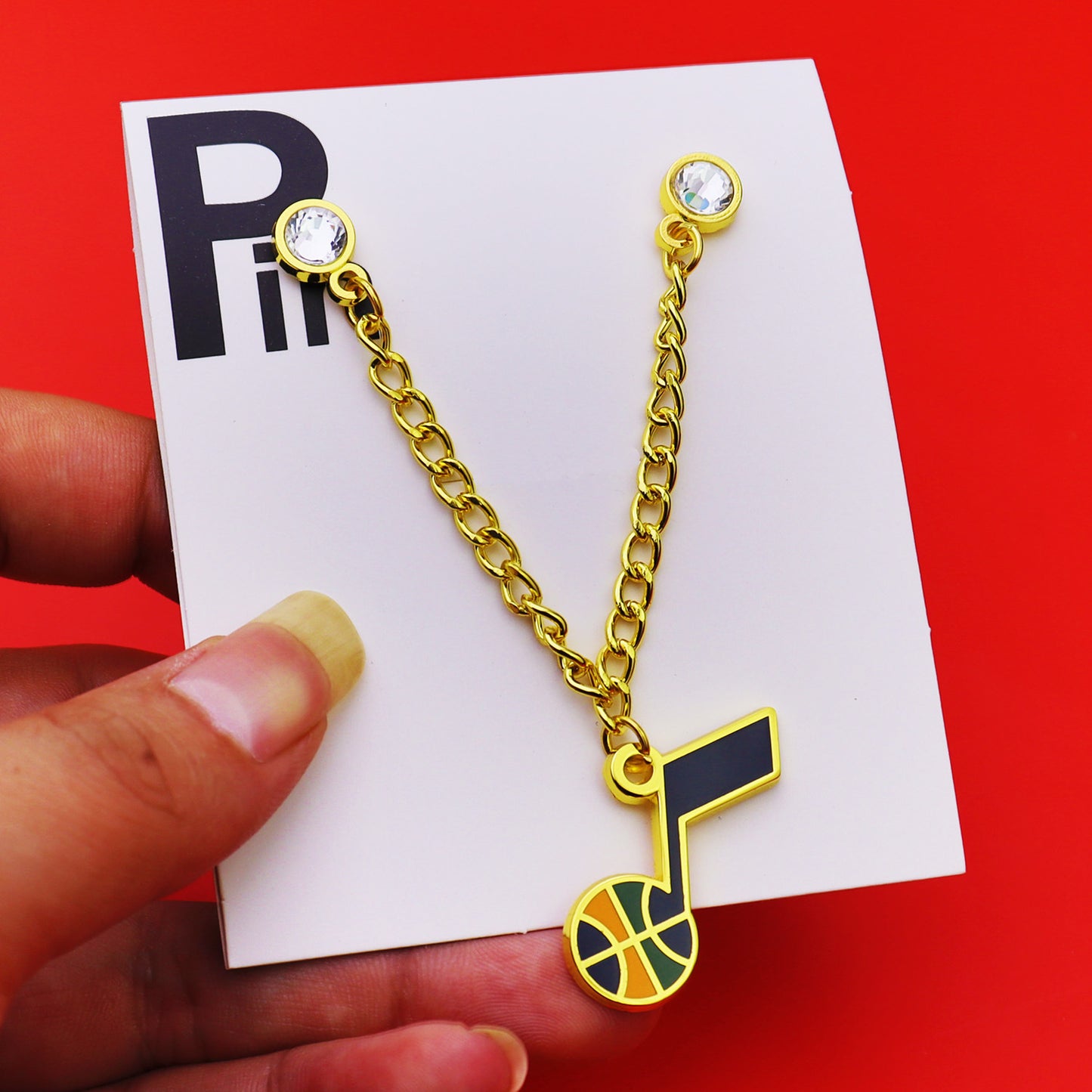 Metal Basketball Chain Hat Pins