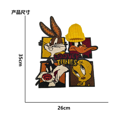 Large towel embroidered cartoon Mickey hand sewn without glue