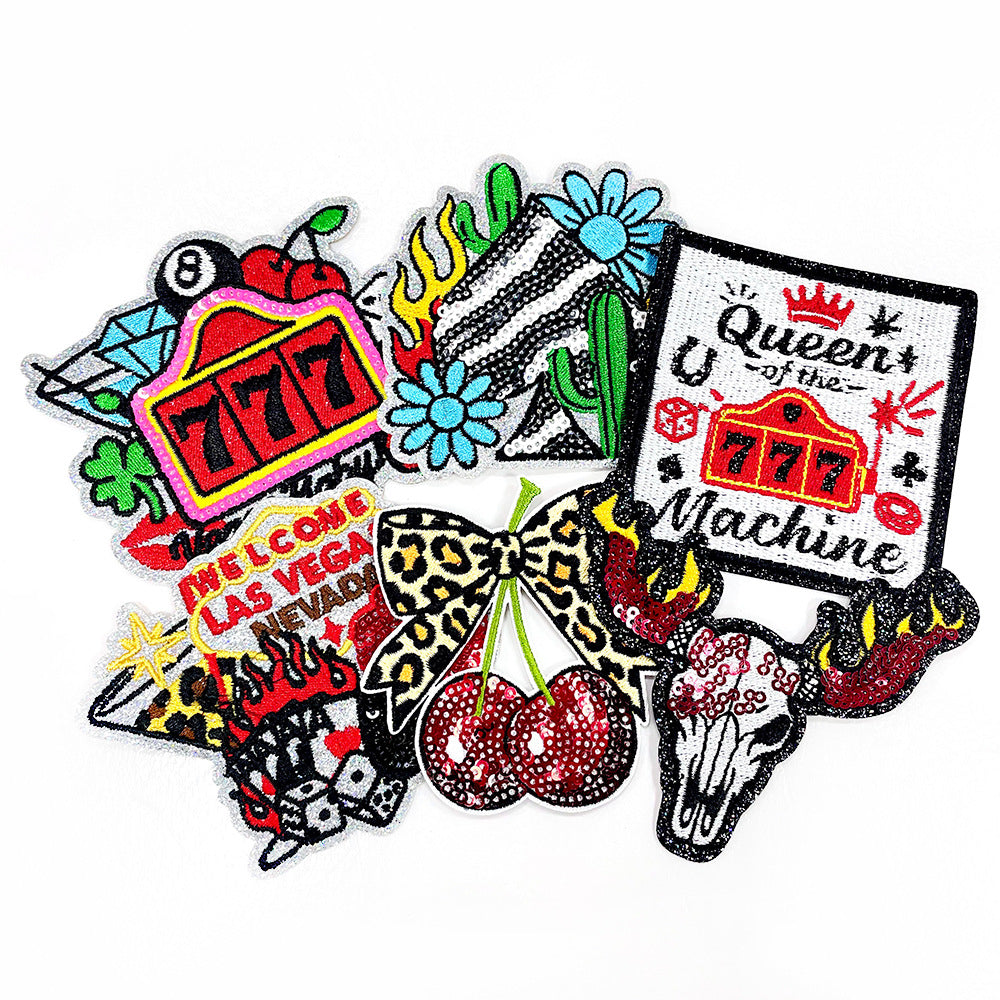 Las Vegas Casino theme dice, playing cards flash patch