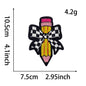 Pink Pencil Bow Teach Embroidery Patch