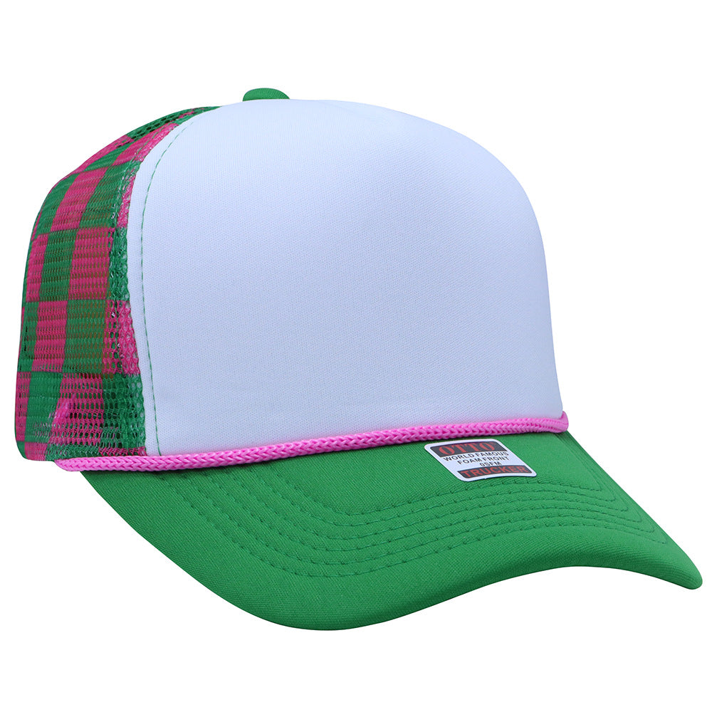truck cap outdoor leisure visor American fashion breathable sun protection plaid baseball cap