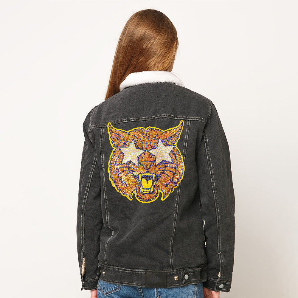 Sequined Tiger Head Star Eye Big Patch