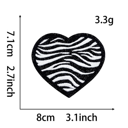 heart Zebra texture star lightning a set 12pcs small patches
