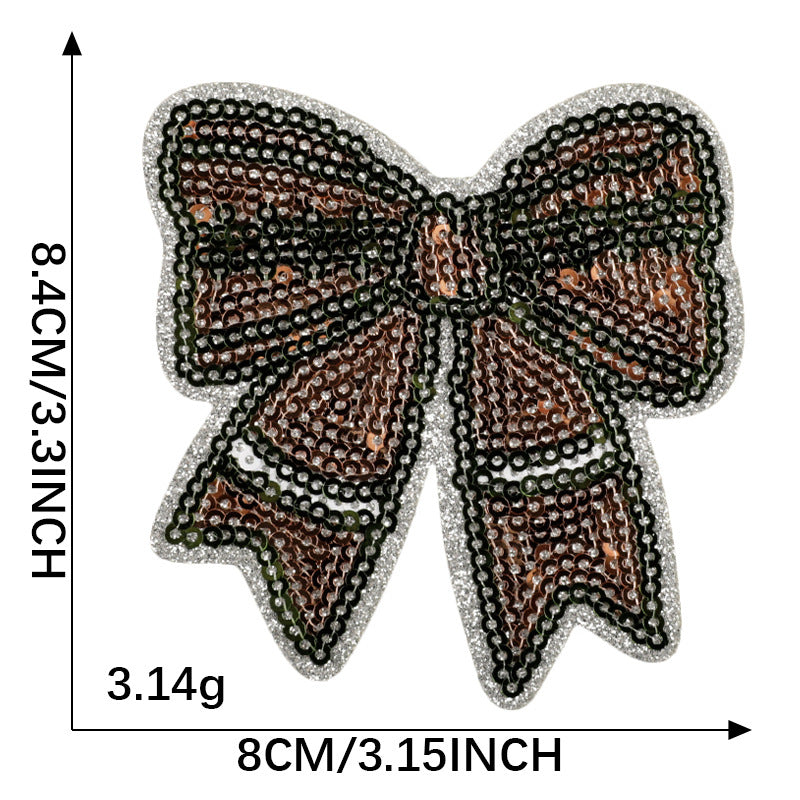 4 pcs Sports sequins bow patch
