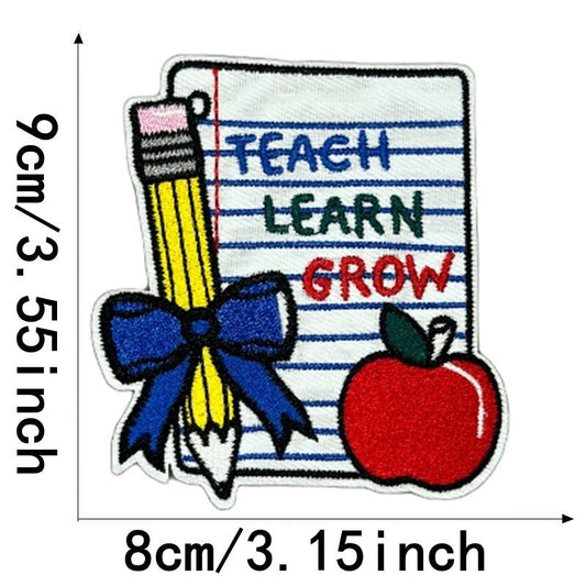 Teach Learn Grown Embroidery Patch