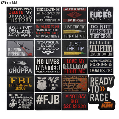 Personalized English embroidered armband backpack Velcro morale patches