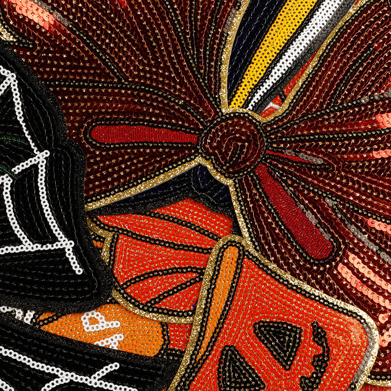 Halloween pumpkin sequins bow patch