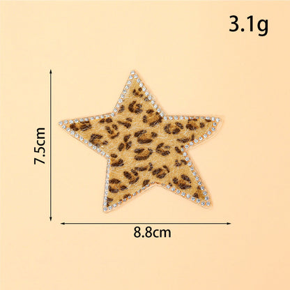 Rhinestone leopard patch