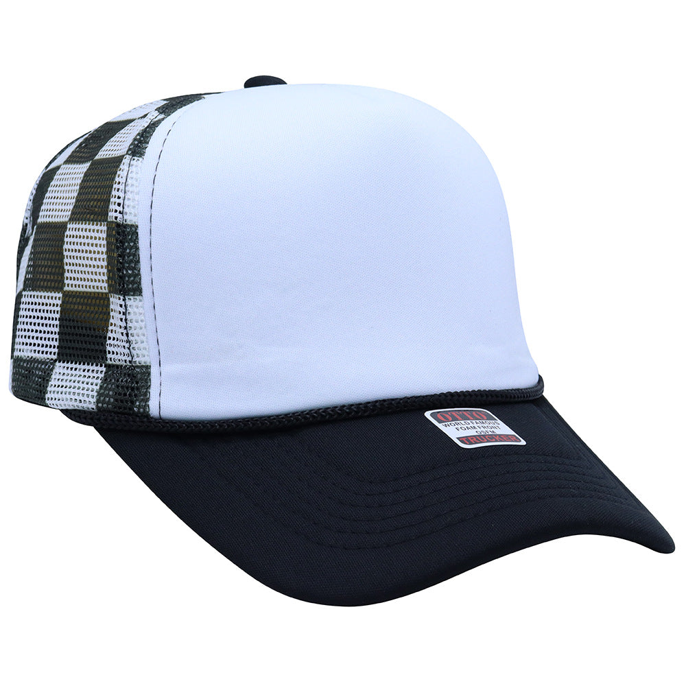 truck cap outdoor leisure visor American fashion breathable sun protection plaid baseball cap