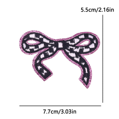 New Bow Glitter Embroidery Cloth Sticker Hot Sale Punk Skull Finger Horseshoe Patch