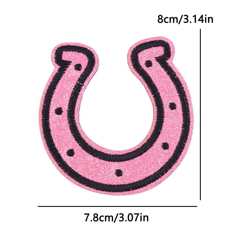 New Bow Glitter Embroidery Cloth Sticker Hot Sale Punk Skull Finger Horseshoe Patch