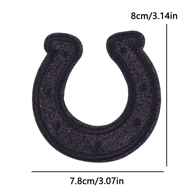 New Bow Glitter Embroidery Cloth Sticker Hot Sale Punk Skull Finger Horseshoe Patch