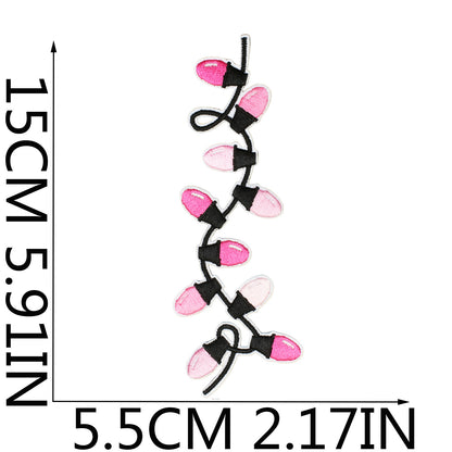 Christmas pink light strip embroidery patch