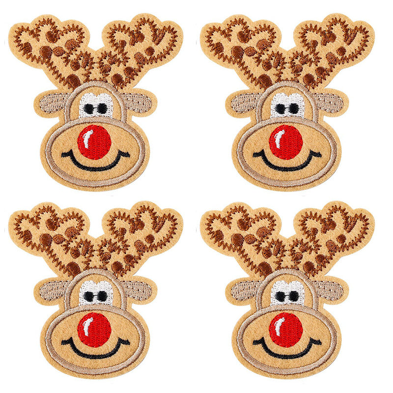 Christmas hat deer iron on patches
