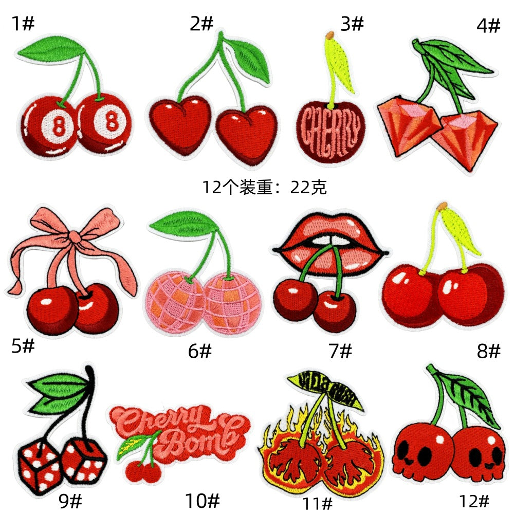 Fruit strawberry cherry jewelry patch