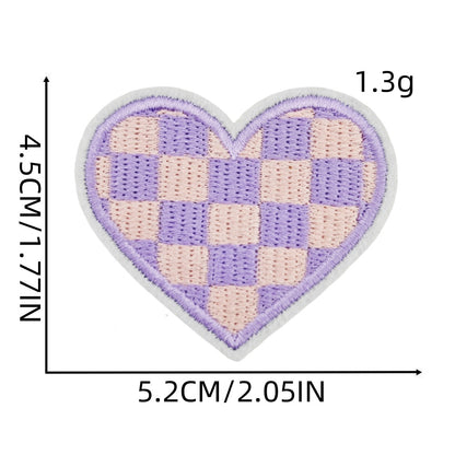 heart patch Checkered Iron On Patch Checkered Heart Patch