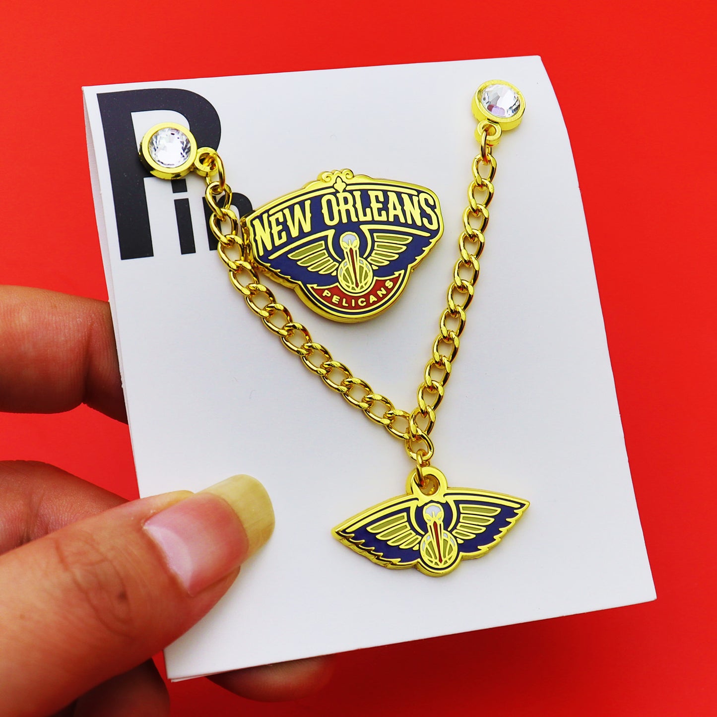 Metal Basketball Chain Hat Pins
