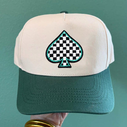 Turquoise series lake green bow spade western cowboy cowgirl iron patch