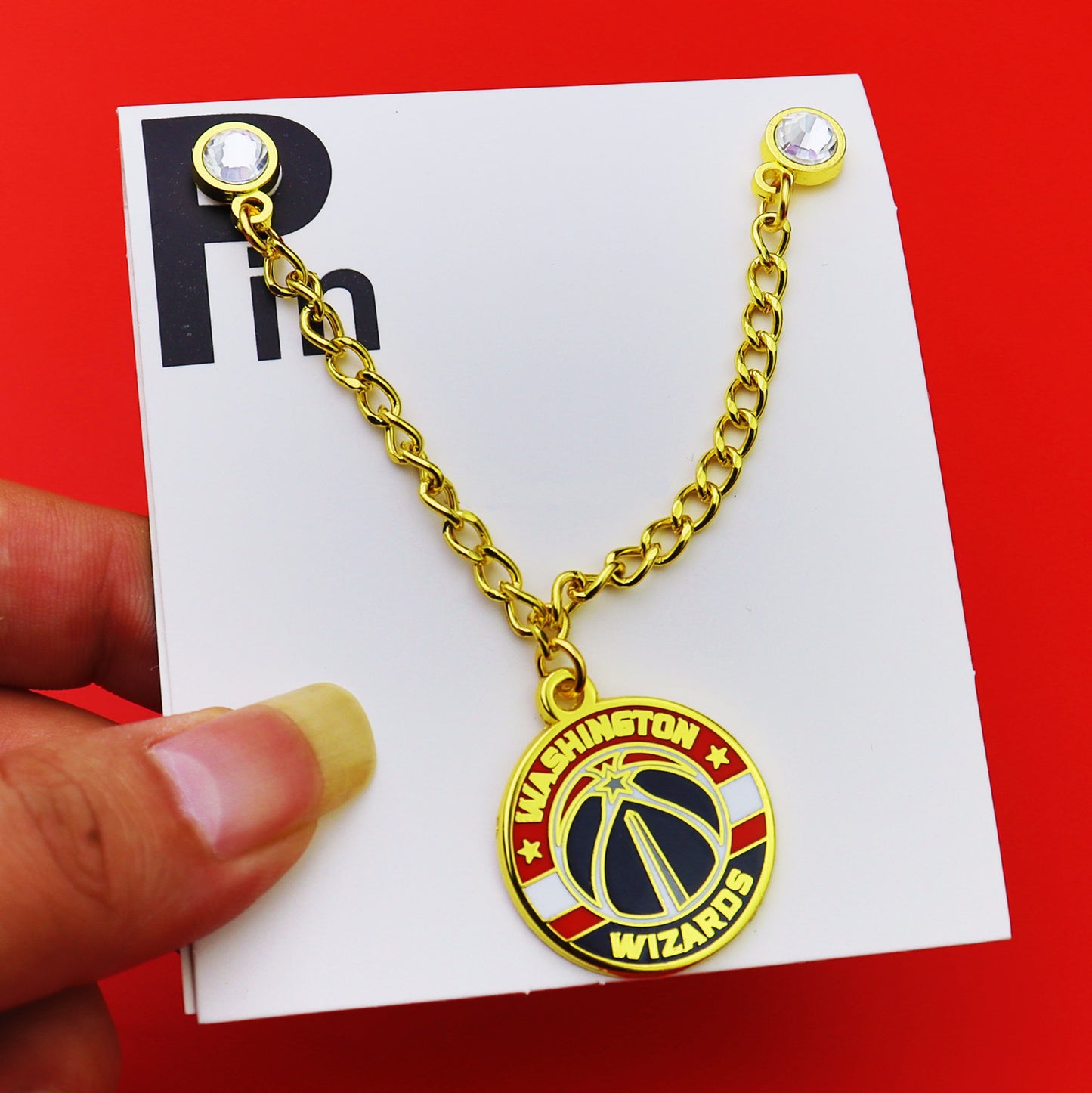 Metal Basketball Chain Hat Pins