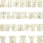 5.5Cm chenille gold leather, a set of 26 English letters A-Z