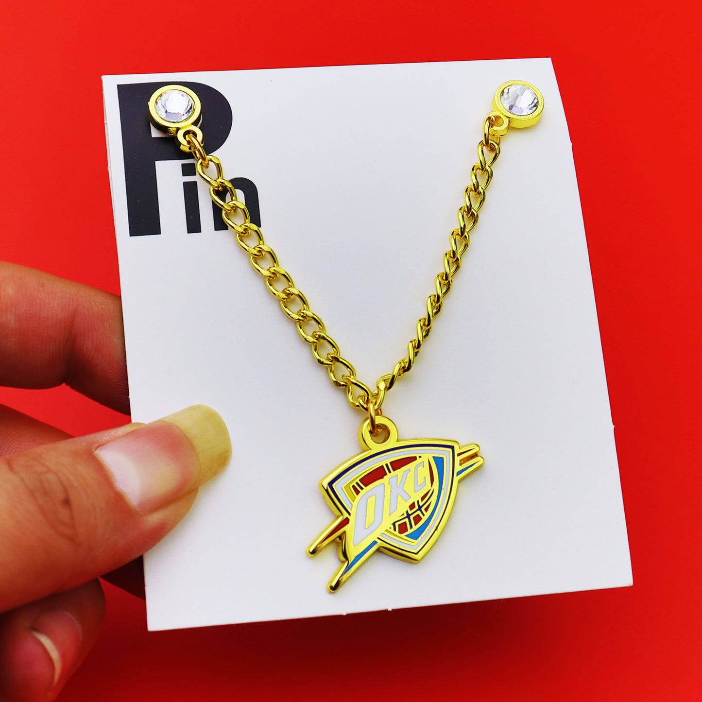 Metal Basketball Chain Hat Pins