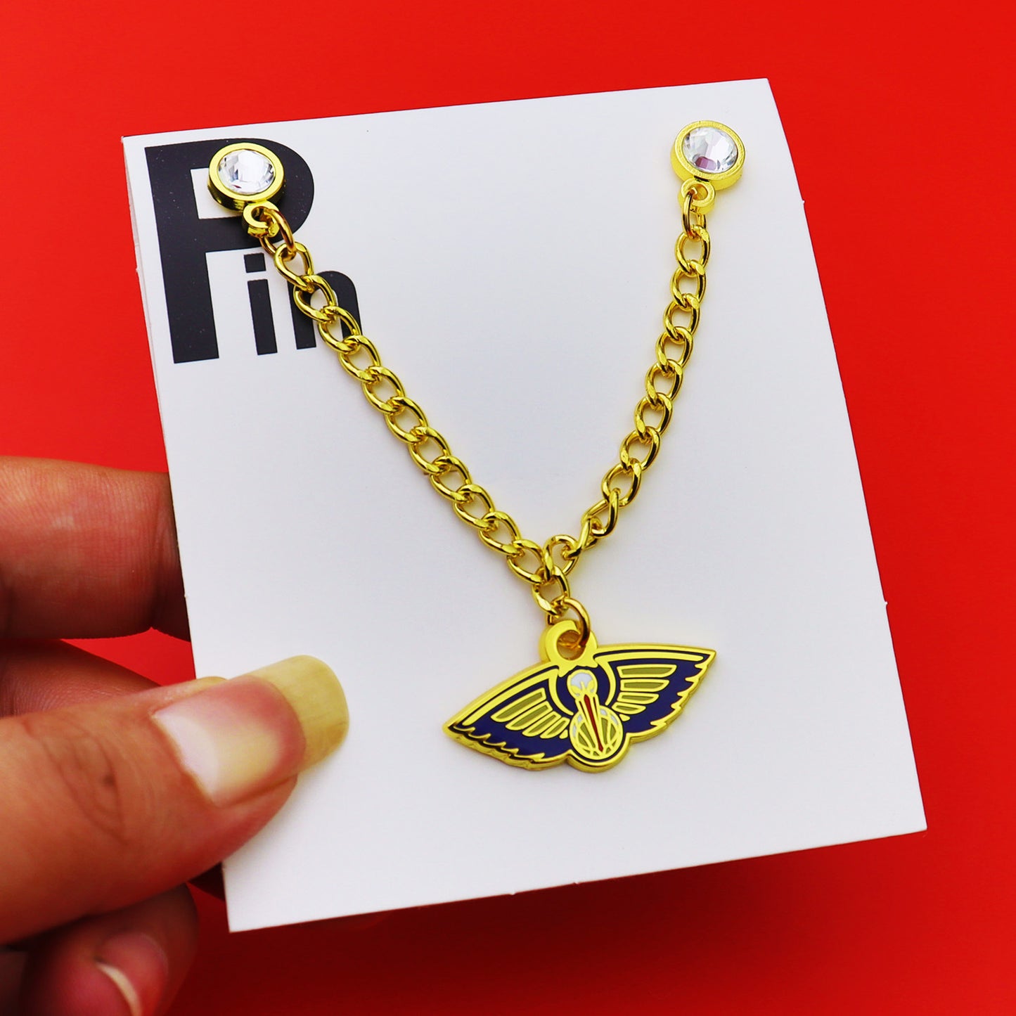 Metal Basketball Chain Hat Pins