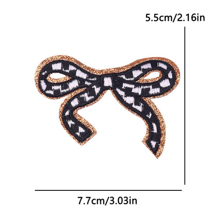 New Bow Glitter Embroidery Cloth Sticker Hot Sale Punk Skull Finger Horseshoe Patch