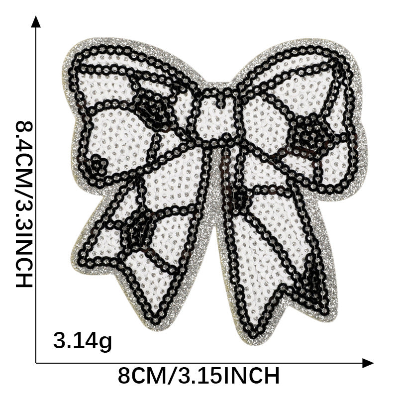 4 pcs Sports sequins bow patch