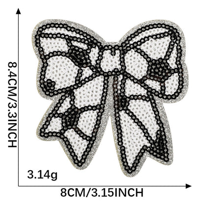 4 pcs Sports sequins bow patch