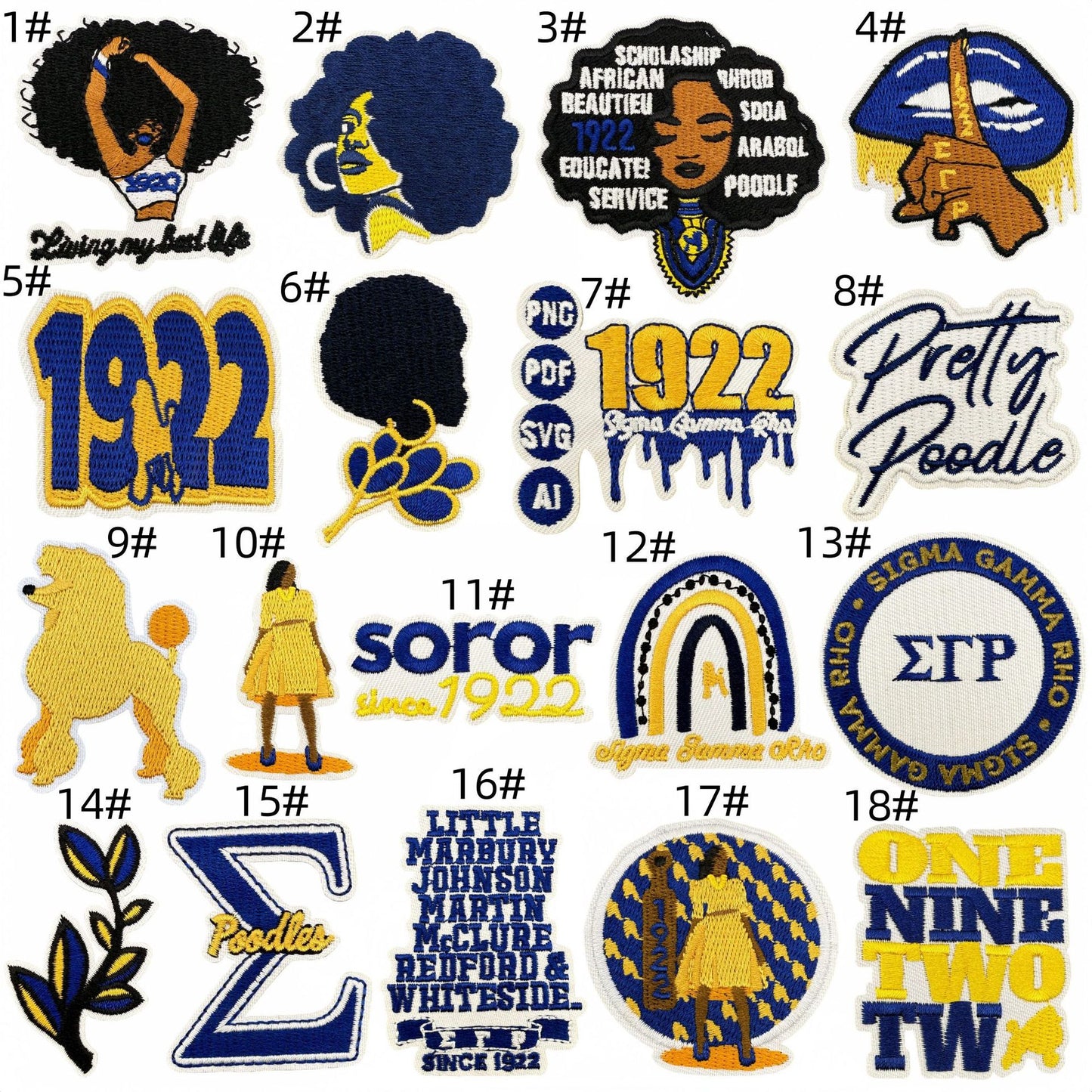 New black girl embroidery 1922 patches