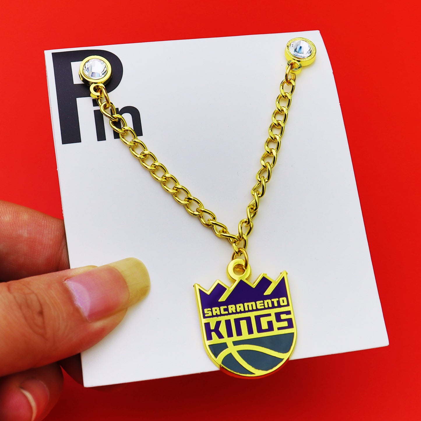 Metal Basketball Chain Hat Pins