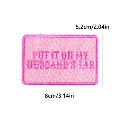 pink letter saying ironing embroidery patch - Clpatch