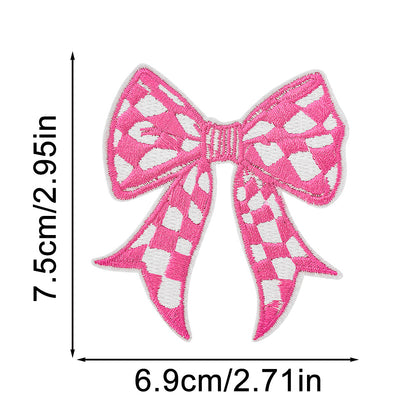 9 pcs New plaid bow patch 2.7'