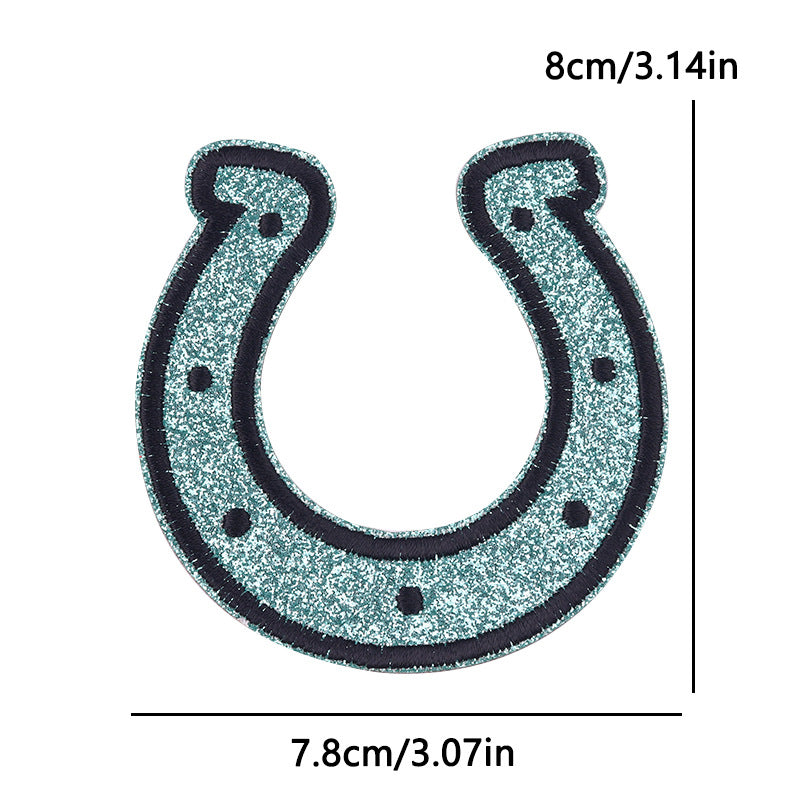New Bow Glitter Embroidery Cloth Sticker Hot Sale Punk Skull Finger Horseshoe Patch