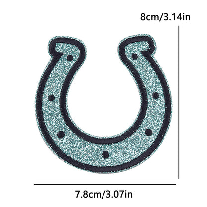 New Bow Glitter Embroidery Cloth Sticker Hot Sale Punk Skull Finger Horseshoe Patch