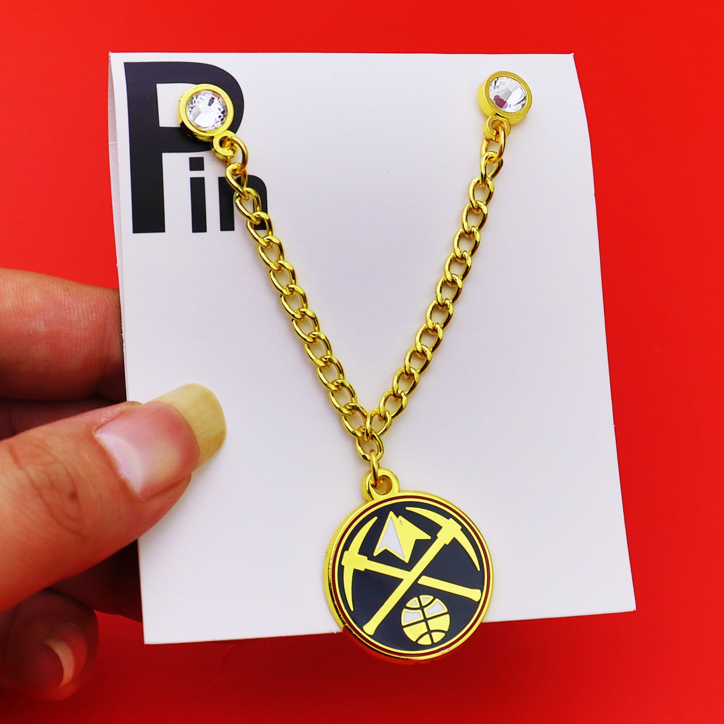 Metal Basketball Chain Hat Pins