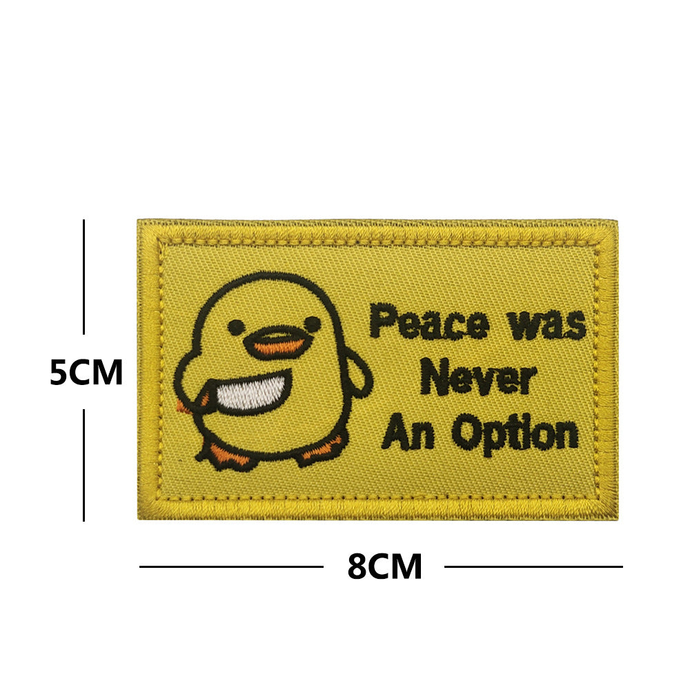 Cartoon embroidery little yellow duck plush armband this is fine personality morale chapter Velcro patches