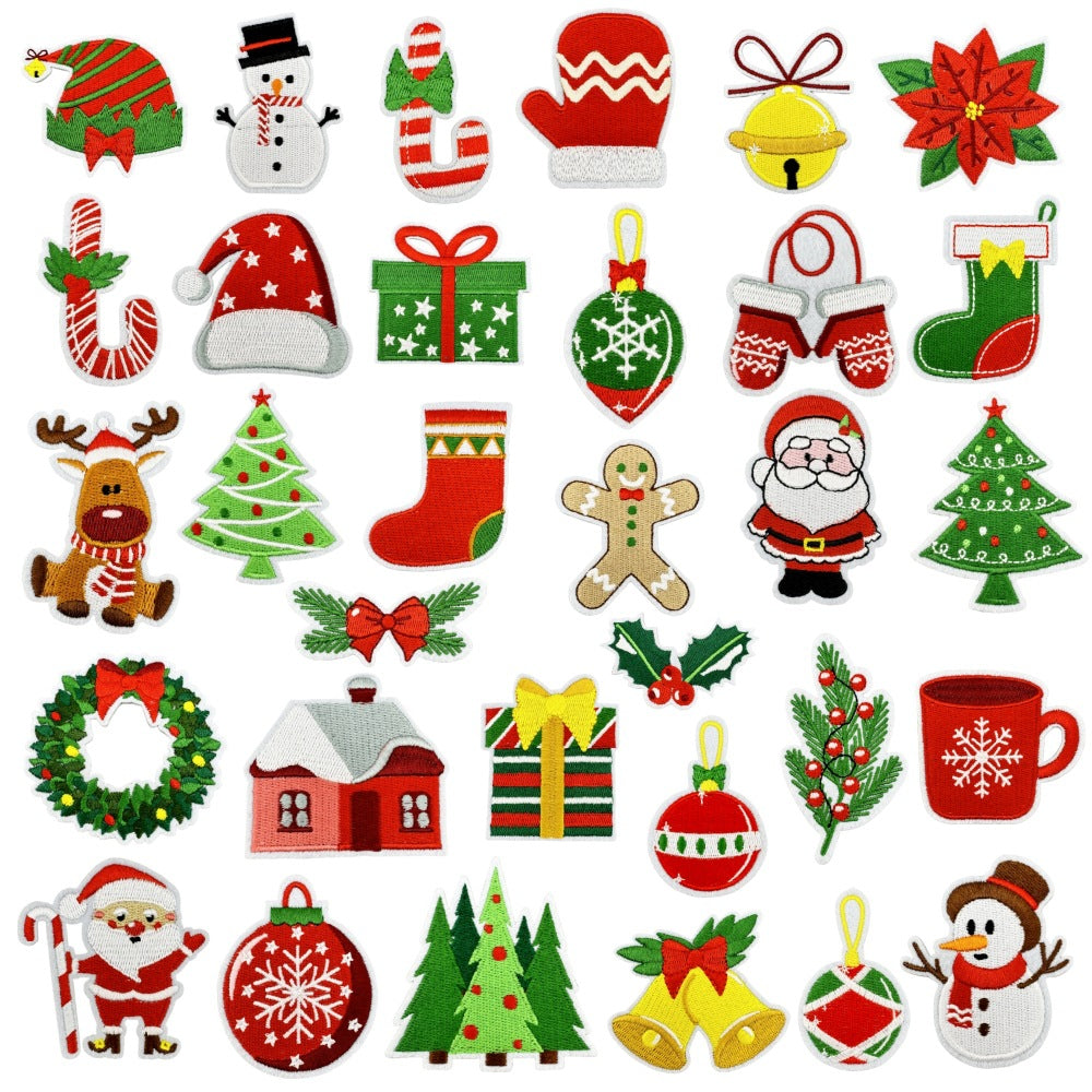 christmas santa snowman holiday patches