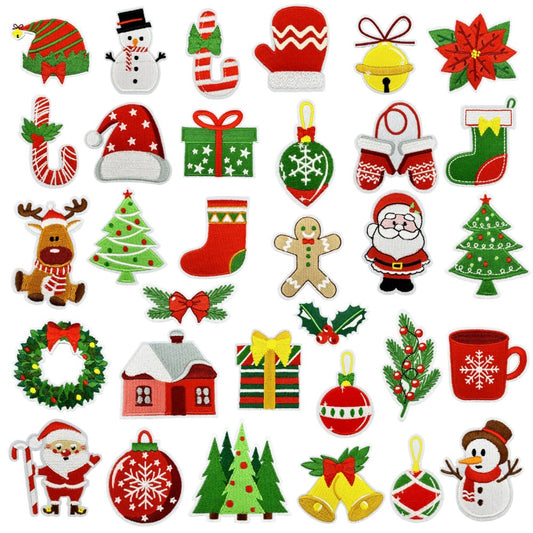 christmas santa snowman holiday patches
