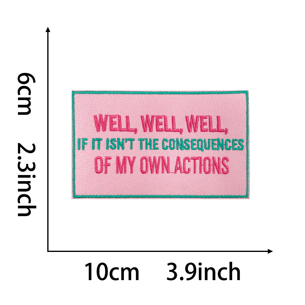 funny phrase rectangular patches