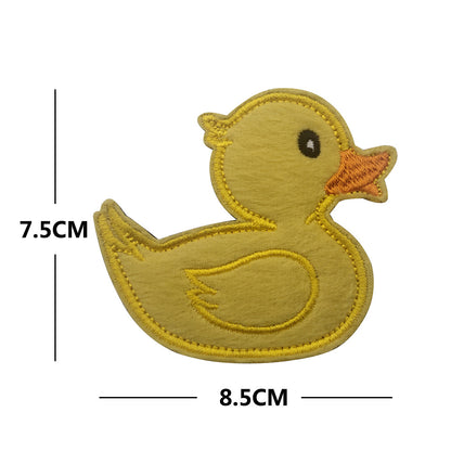 Cartoon embroidery little yellow duck plush armband this is fine personality morale chapter Velcro patches