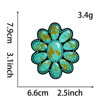 Turquoise series lake green bow spade western cowboy cowgirl iron patch