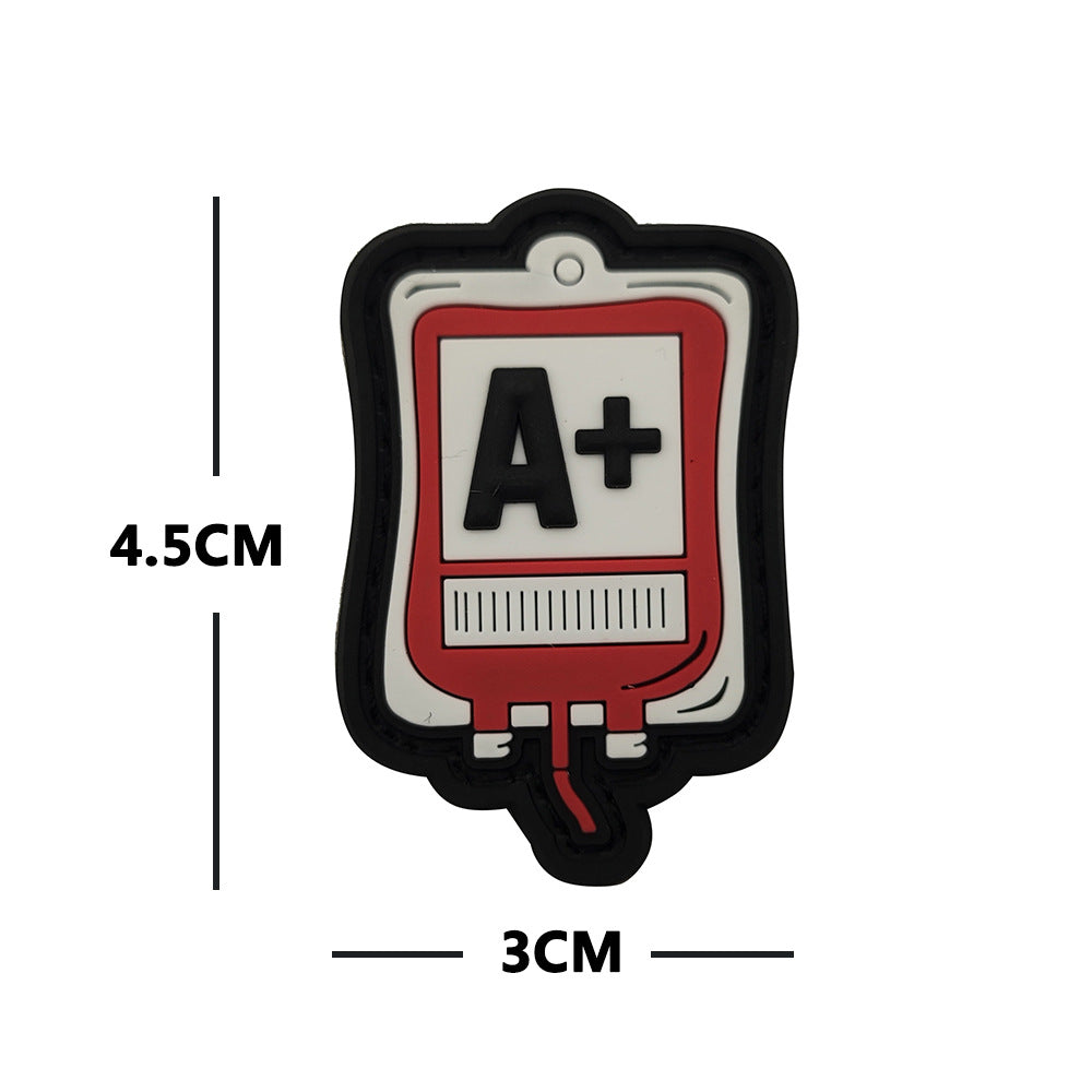 Blood type trademark soft glue blood pack blood type bag A + AB + B + O + mini Velcro stamp