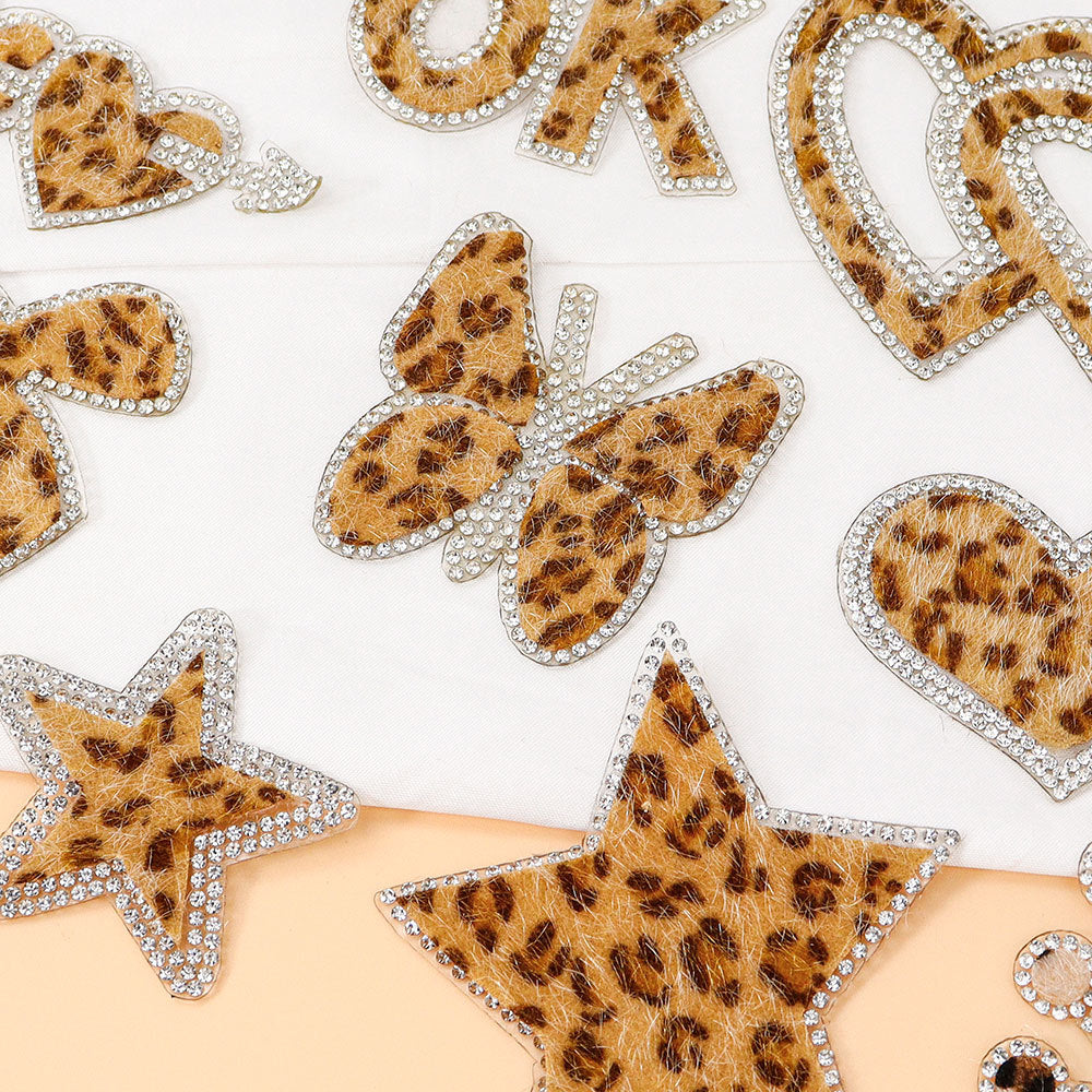 Rhinestone leopard patch