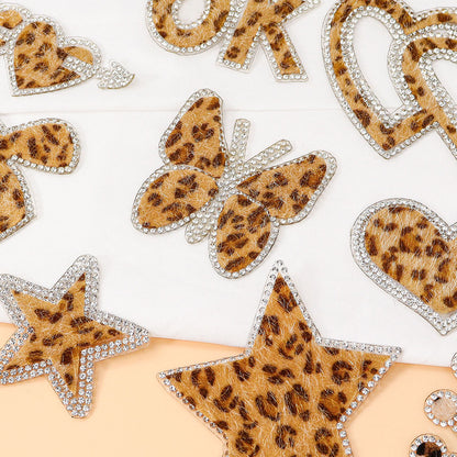 Rhinestone leopard patch