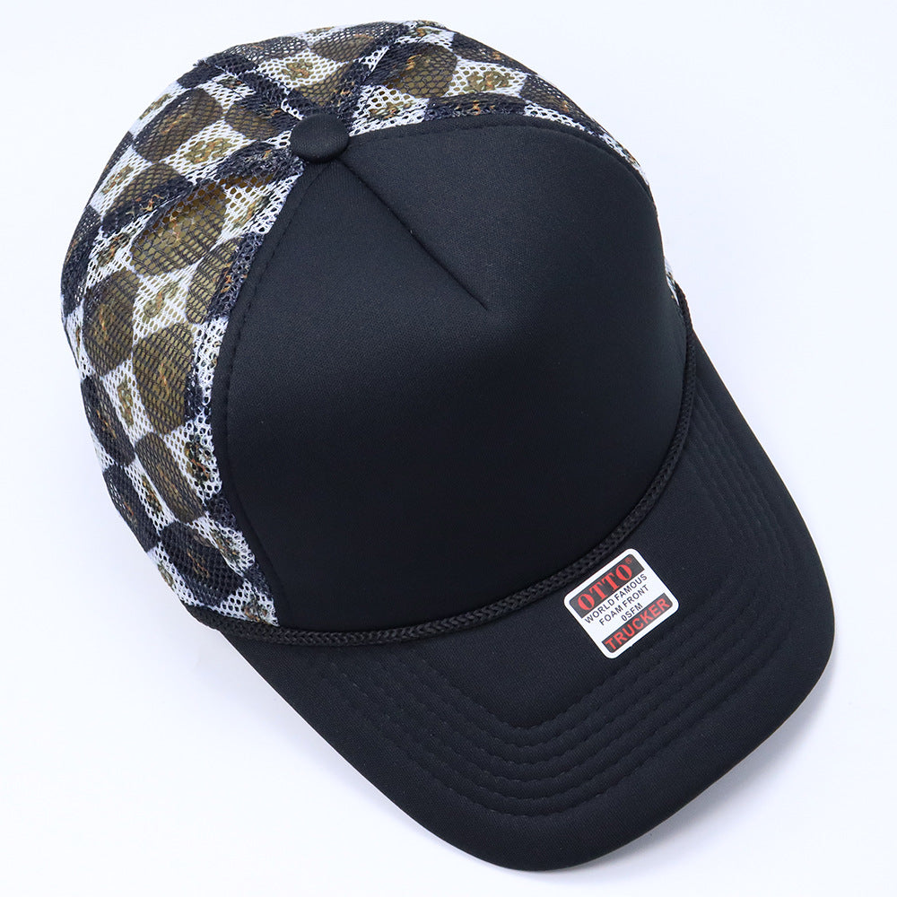 truck cap outdoor leisure visor American fashion breathable sun protection plaid baseball cap