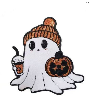 Halloween-themed ghost pumpkin holidaypatches