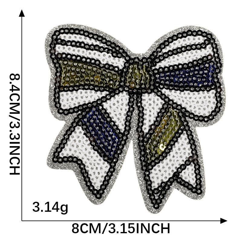 4 pcs Sports sequins bow patch